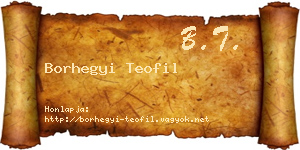 Borhegyi Teofil névjegykártya